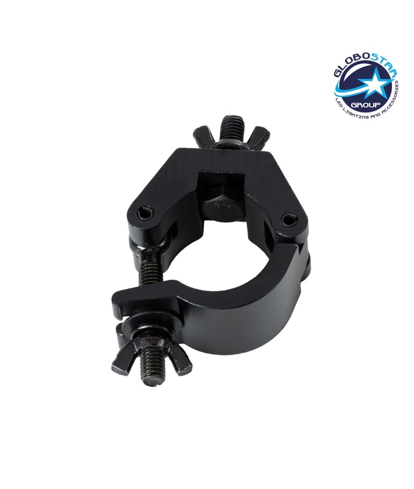 GloboStar® CLAMPS 51183 Επαγγελματικός Γάντζος Hook Αλουμινίου Ύψηλης Αντοχής για Κρέμαση, Στήριξη & Τοποθέτηση Προϊόντων Stage σε Τράσες - Μ8 x Π5.5 x Υ3cm - Μαύρο